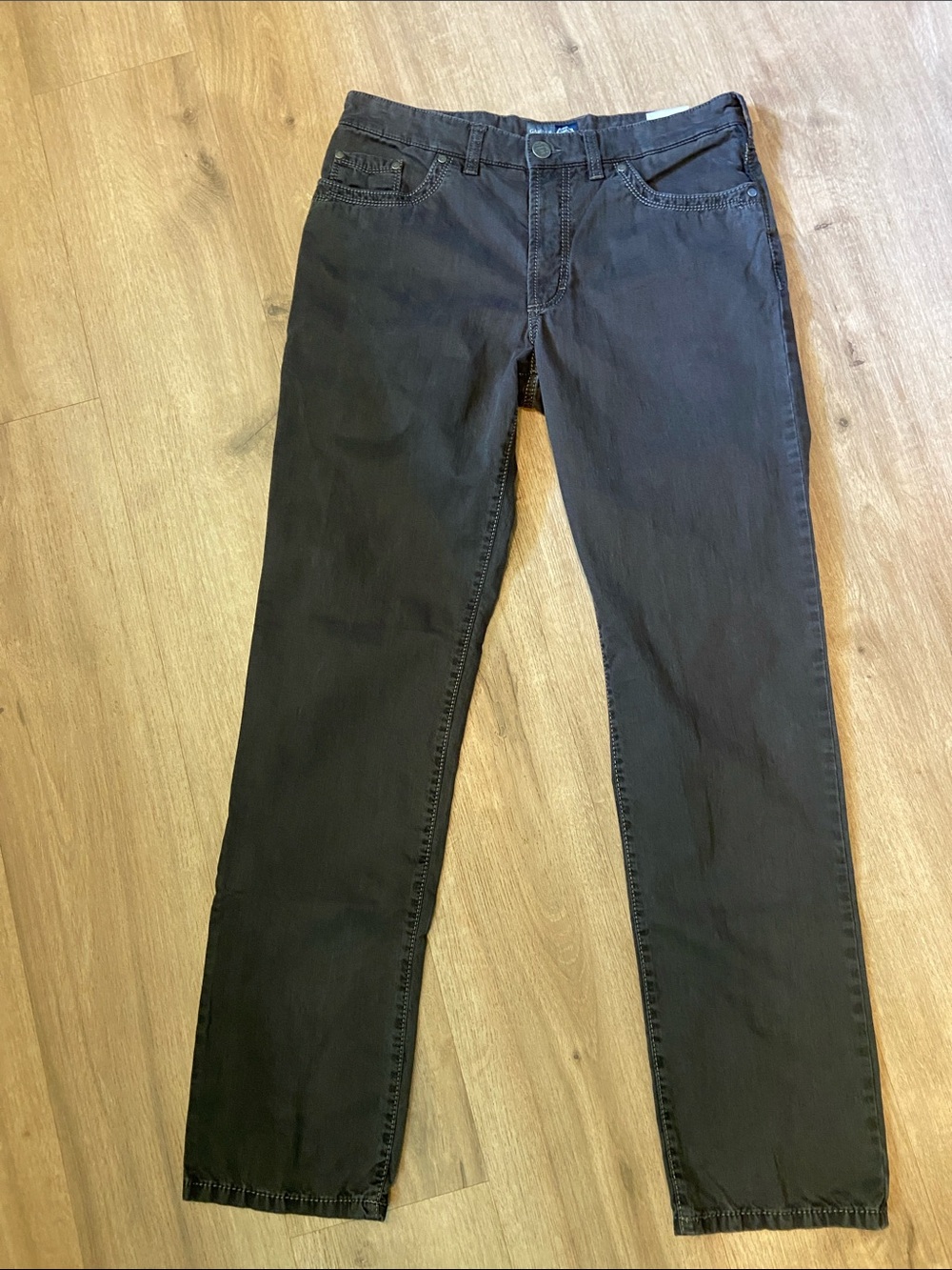 Atelier Gardeur 1920 "Wash Out" Straight Leg Pants Grey Charcoal 35x34 Euro Chic